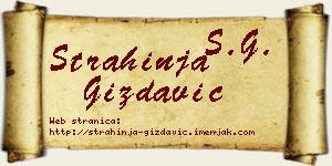Strahinja Gizdavić vizit kartica